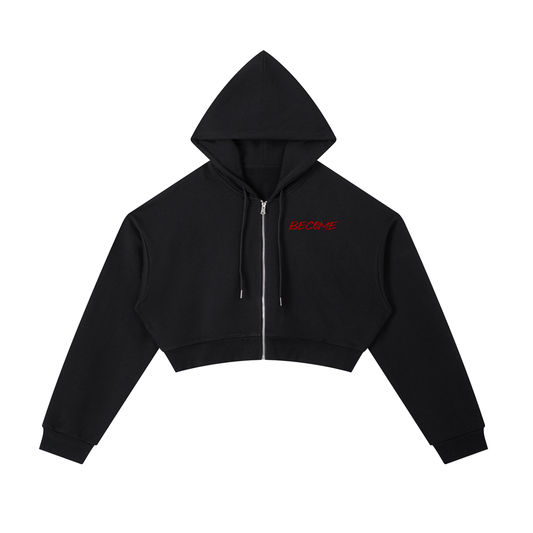 "Become" IN Process Womens Crop-Hoodie