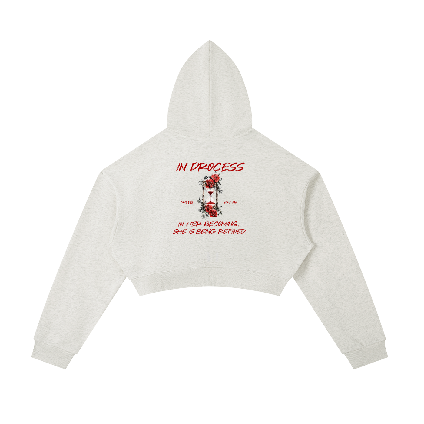 "Become" IN Process Womens Crop-Hoodie