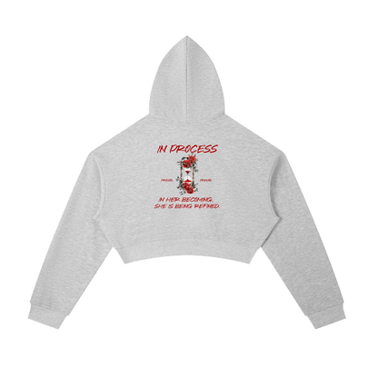 "Become" IN Process Womens Crop-Hoodie