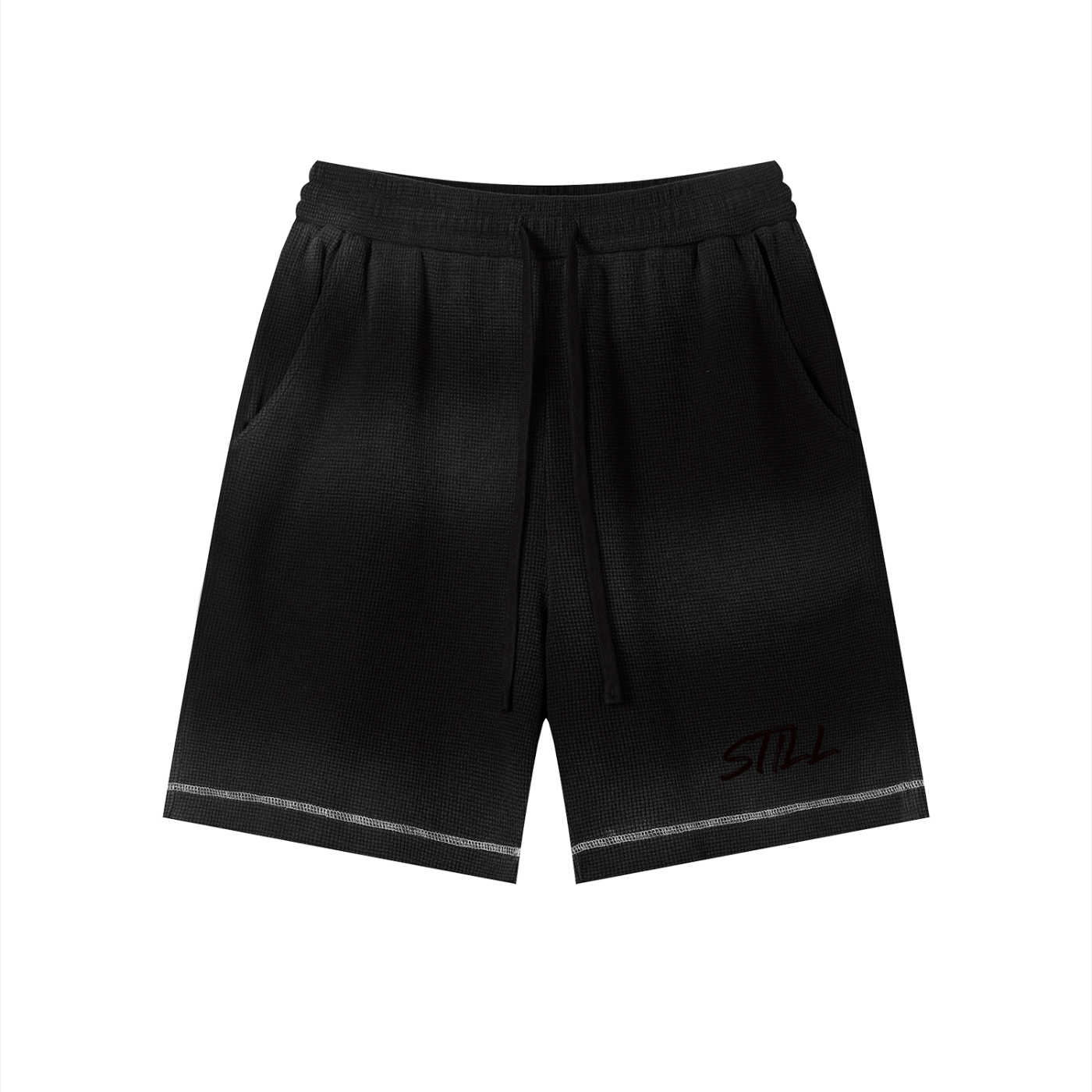 "After Everything" Waffle Raw Hem Shorts