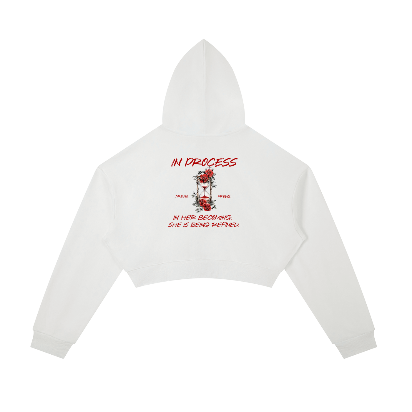 "Become" IN Process Womens Crop-Hoodie