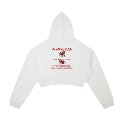 "Become" IN Process Womens Crop-Hoodie