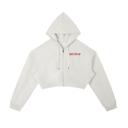 "Become" IN Process Womens Crop-Hoodie
