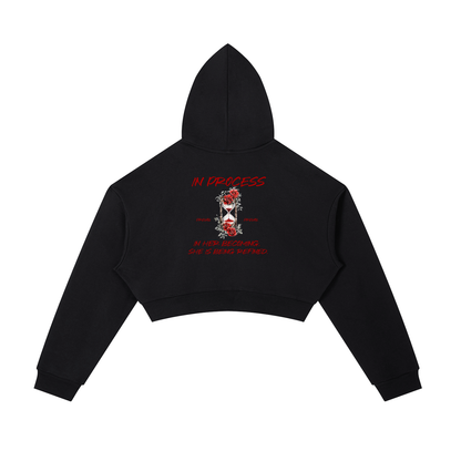 "Become" IN Process Womens Crop-Hoodie