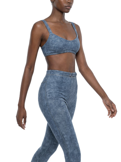 She Prevails Faux Denim Sports Bra