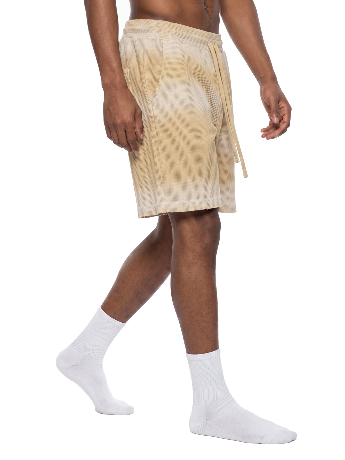 "After Everything" Waffle Raw Hem Shorts